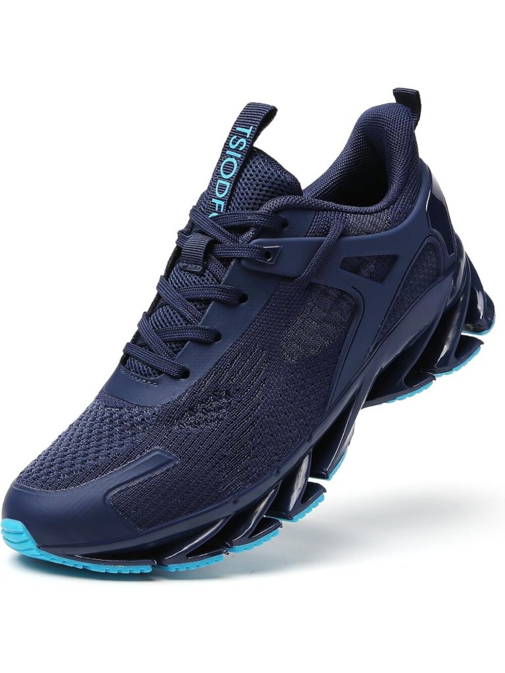 Women's Navy Blue 1 High Upper Sneakers Breathable Athletic Basketball Shoes